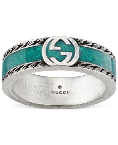 gucci ring with interlocking g turquoise|gucci garden snake ring.